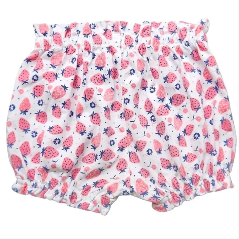 Baby Gap Pull-on Shorts Pink and White 100% Organic Cotton Size 6 - 12 Months
